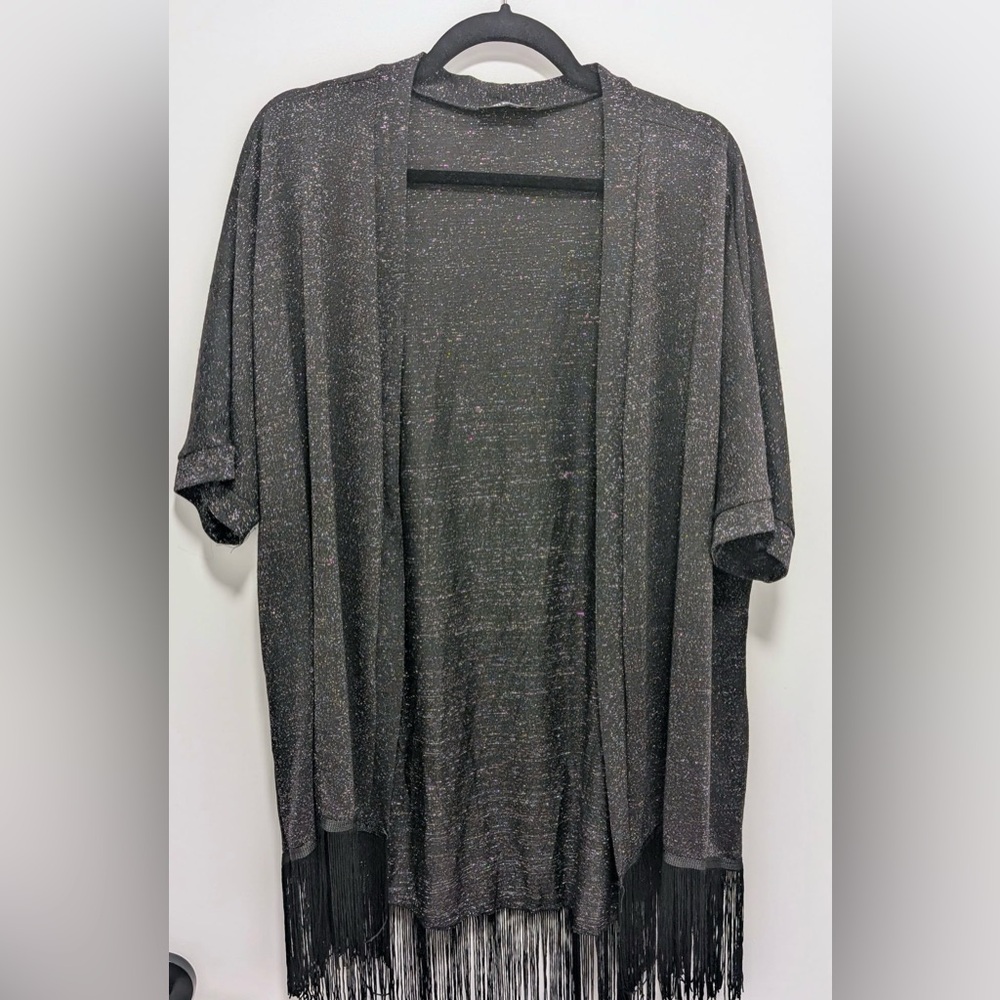 MBLM Black Fringe Sparkle Top